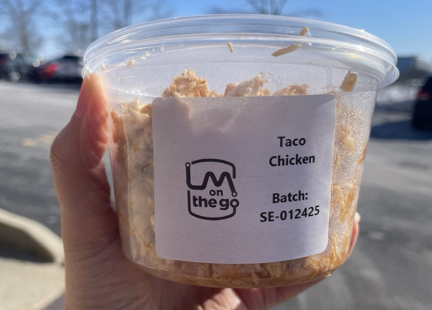 Repack container Repack container with taco chicken grab-and-go meal
